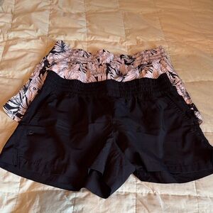 Old Navy Women’s Black Athletic Shorts + Floral Print 2-Pack